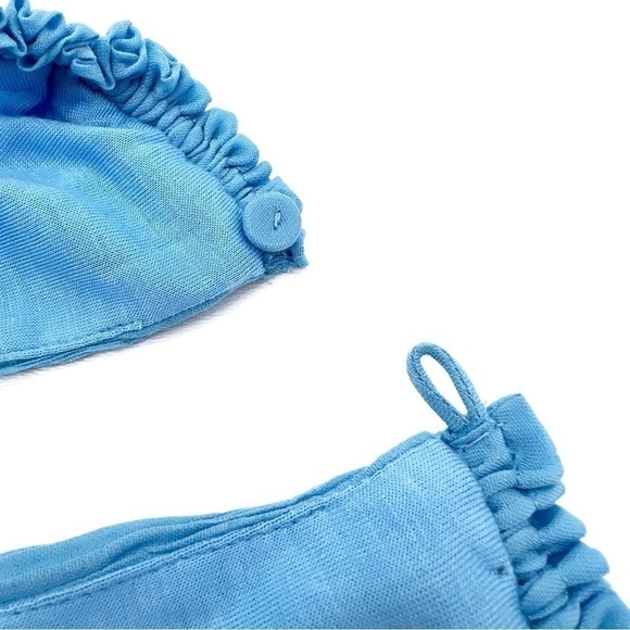 Rebecca Taylor Pleated Voile Short Dress Size Large Cerulean Blue Halter New NWT - Picture 7 of 13